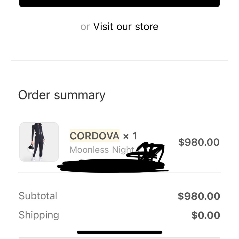 SOLD.  Cordova moonless night ski suit - Picture 5 of 7